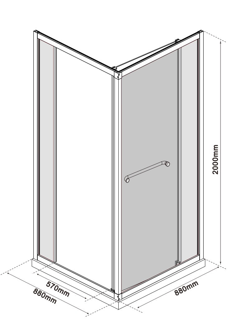 SQUARE SHOWER - RONALDO 36 x 36" CHROME
