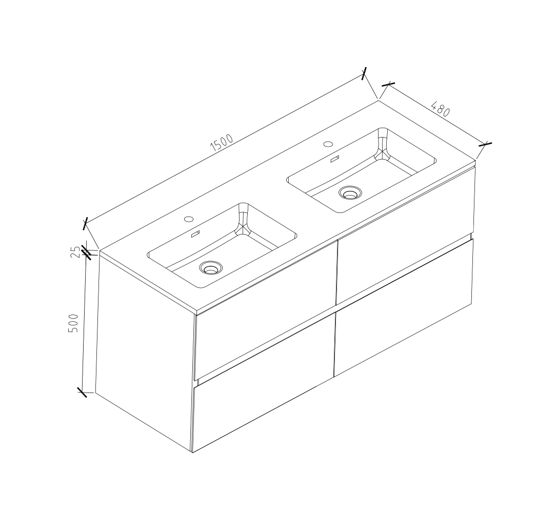 VANITY NOVA - 60" DOUBLE