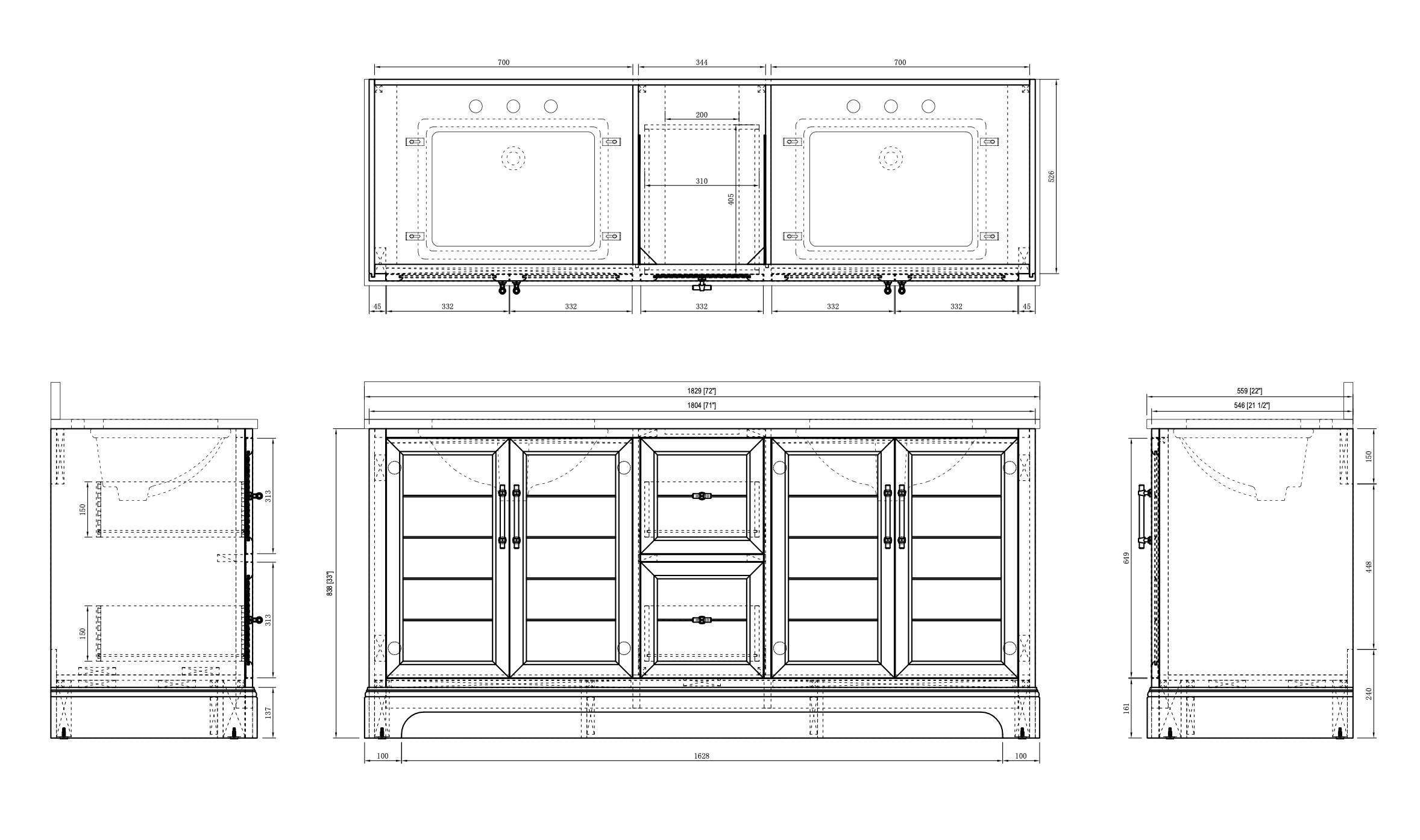 VANITÉ VA50 - 72" DOUBLE