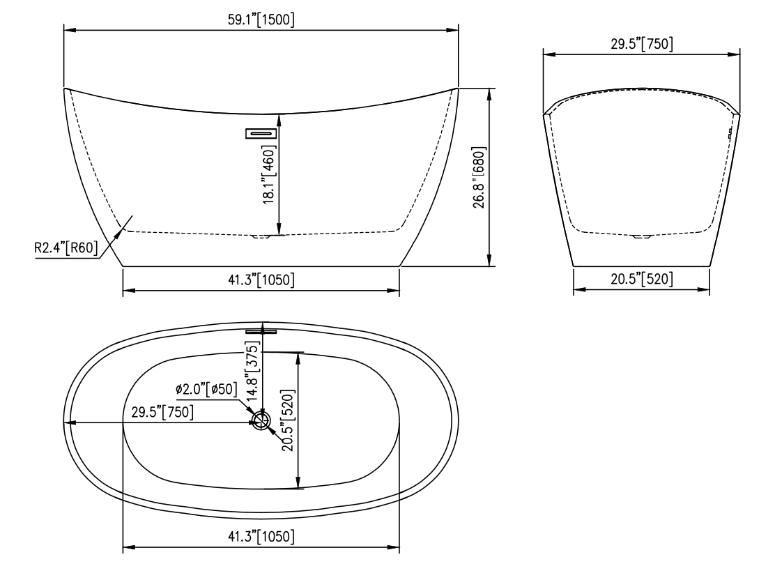 FREESTANDING BATHTUB - BERTA