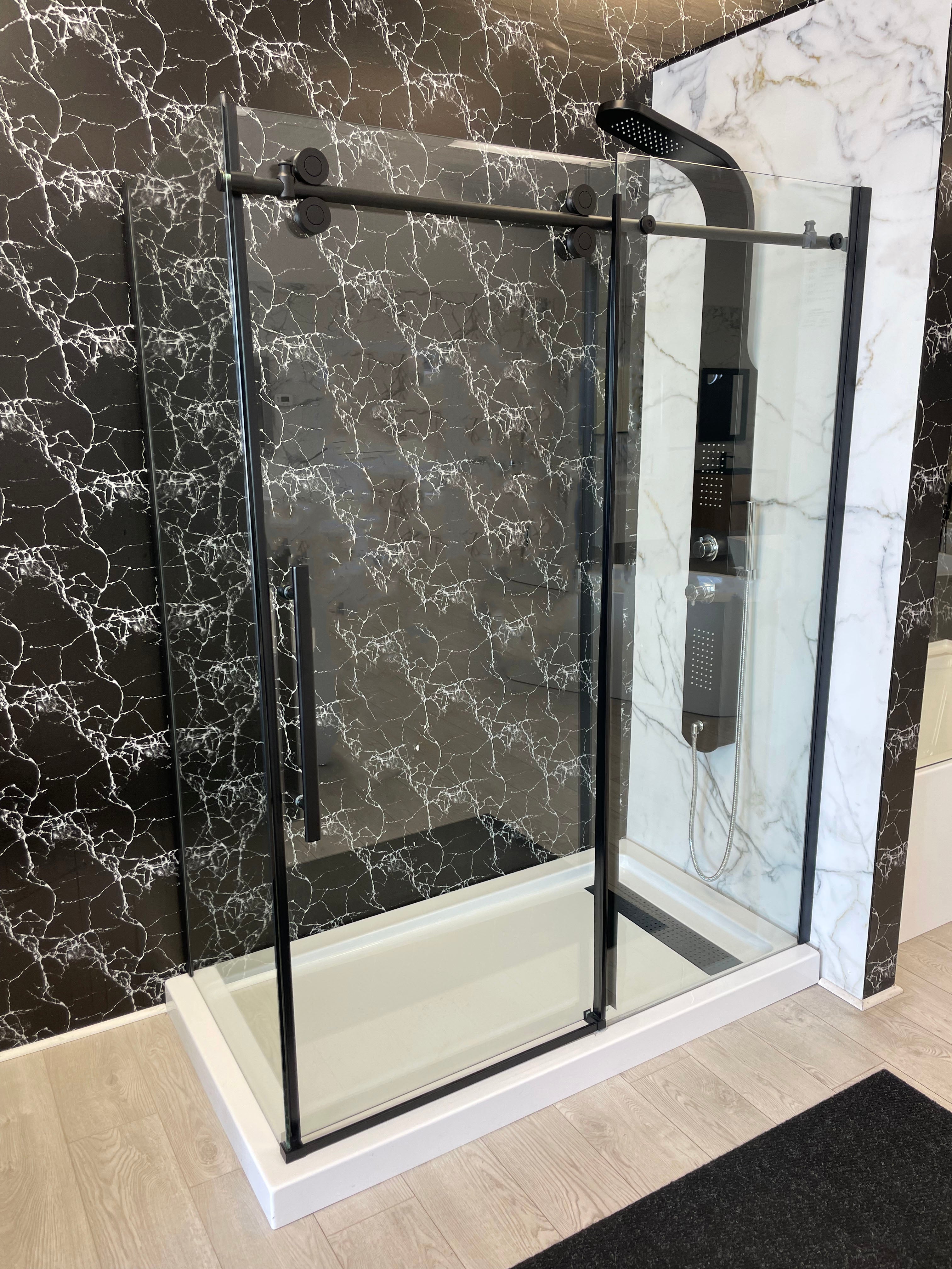 PORTE DE DOUCHE COULISSANTE - ZARO NOIR 8MM