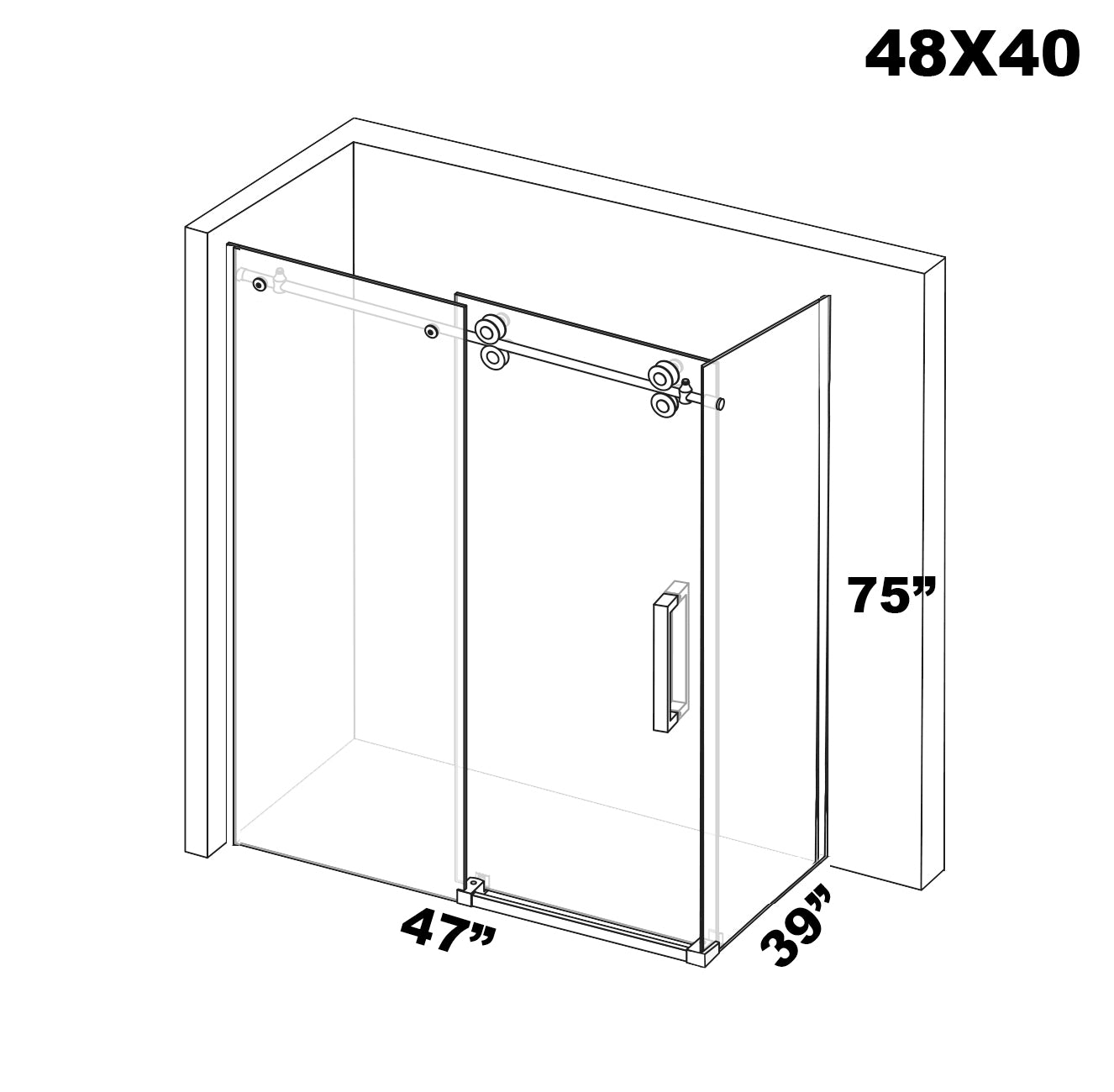 DOUCHE COULISSANTE - ZARO PLUS 8MM