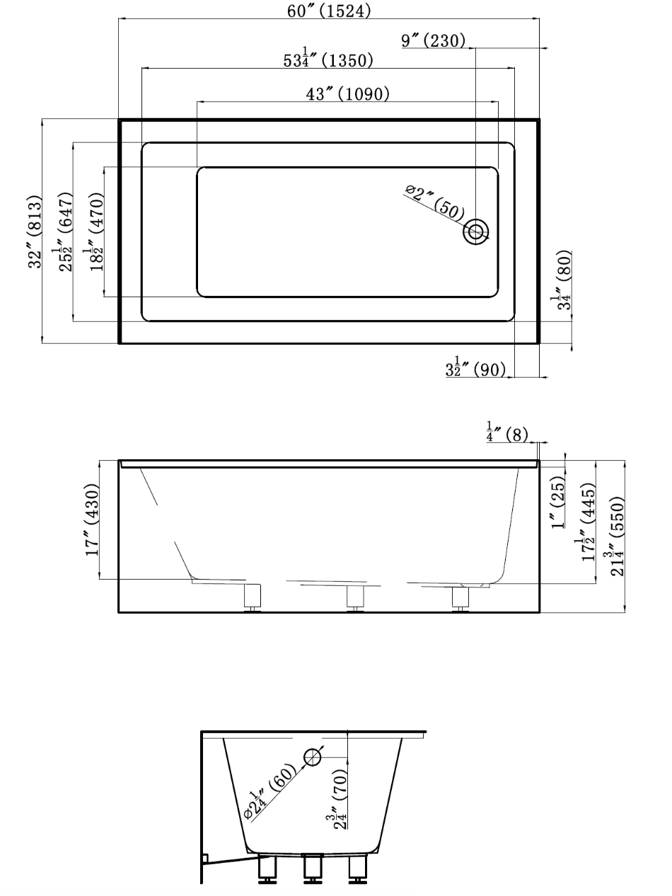Baignoire alcove ENZO - 60 x 32" - SALLE DE BAIN VODA