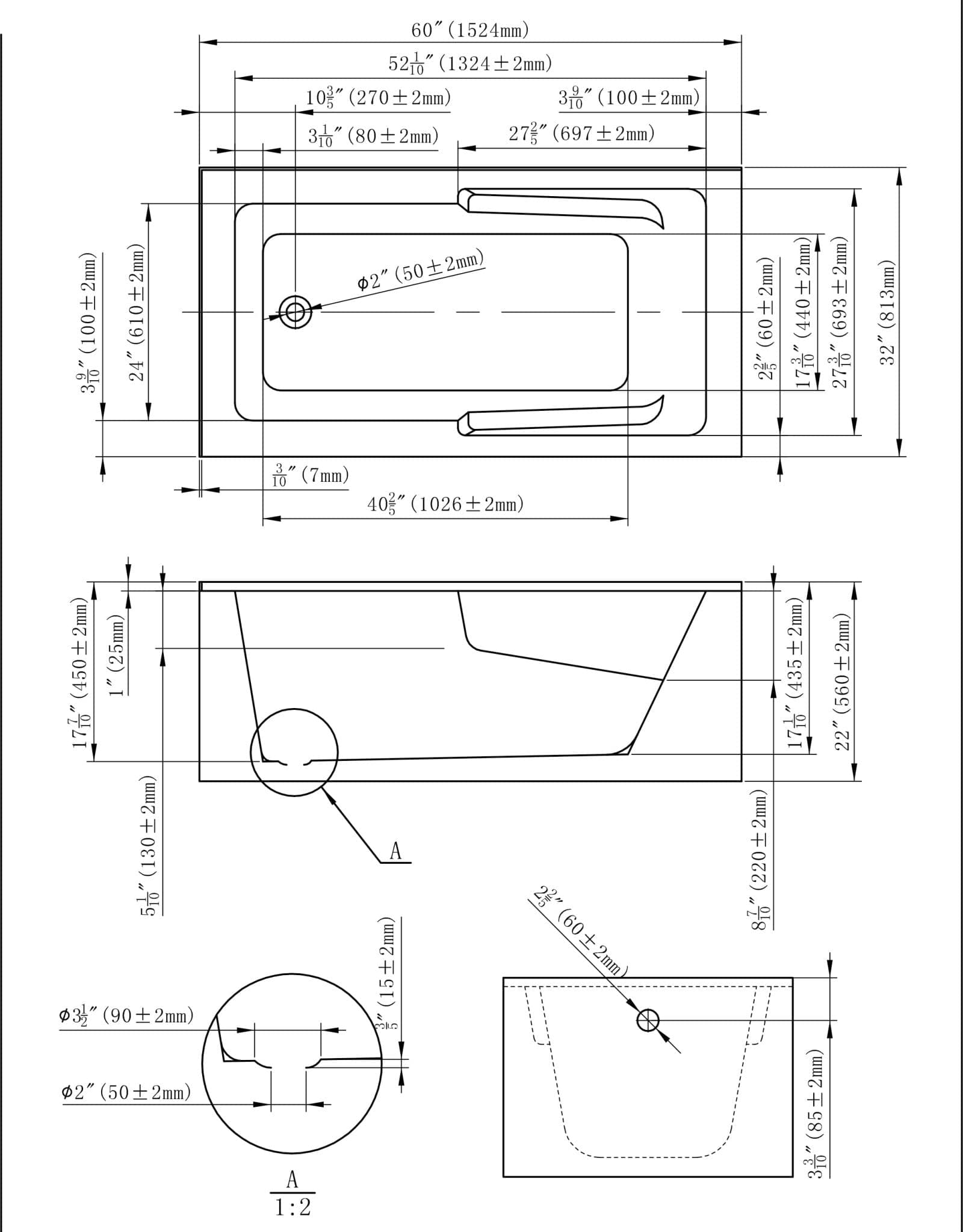 Baignoire alcove HYLA - 60 x 32" - SALLE DE BAIN VODA