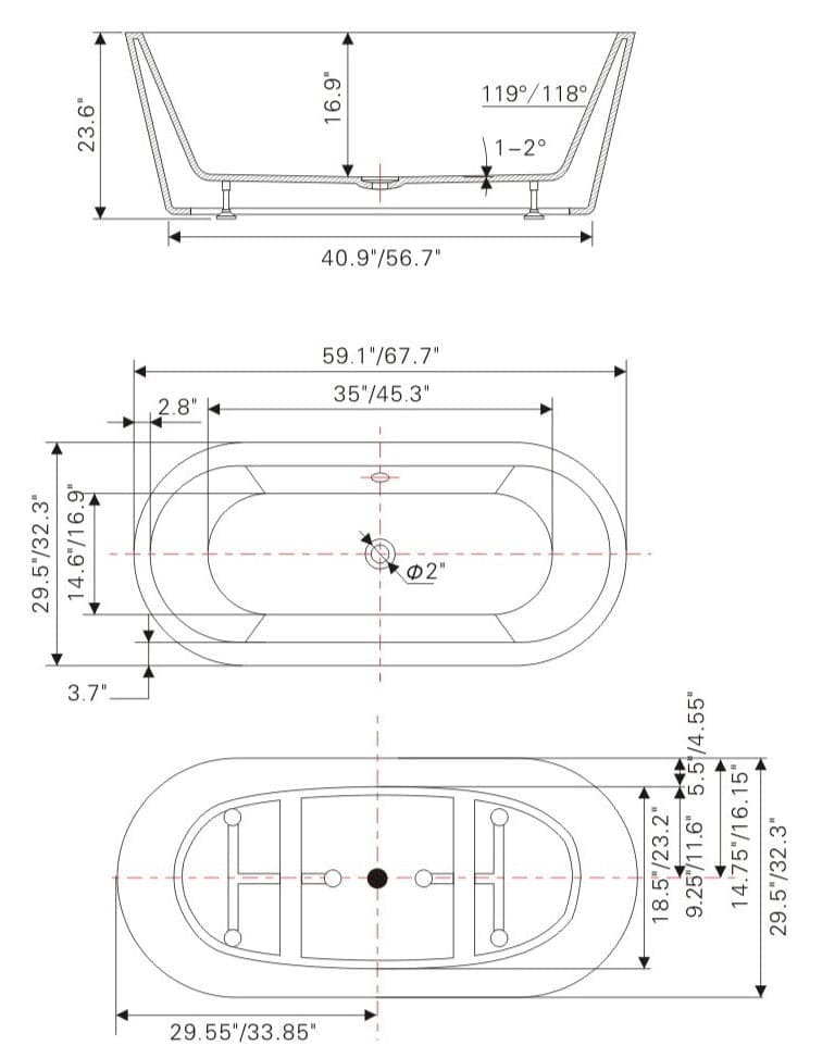 BAIN AUTOPORTANT - V6812-BL - SALLE DE BAIN VODA