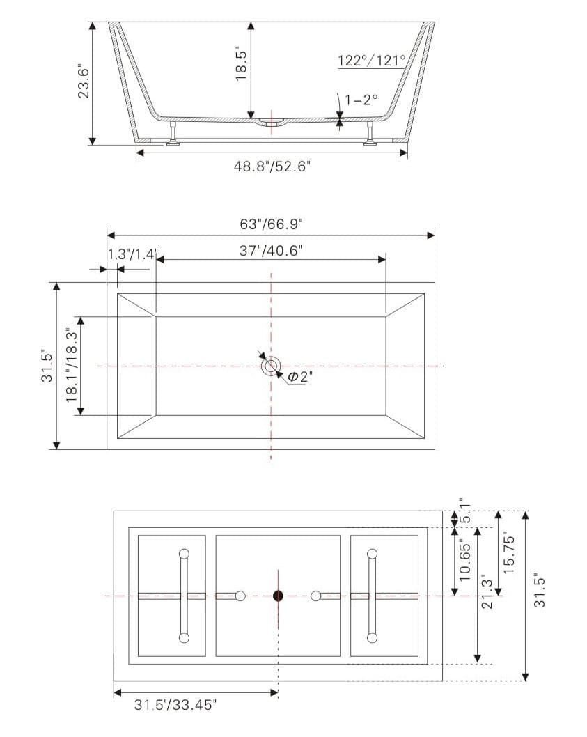 BAIN AUTOPORTANT - V6813 - SALLE DE BAIN VODA