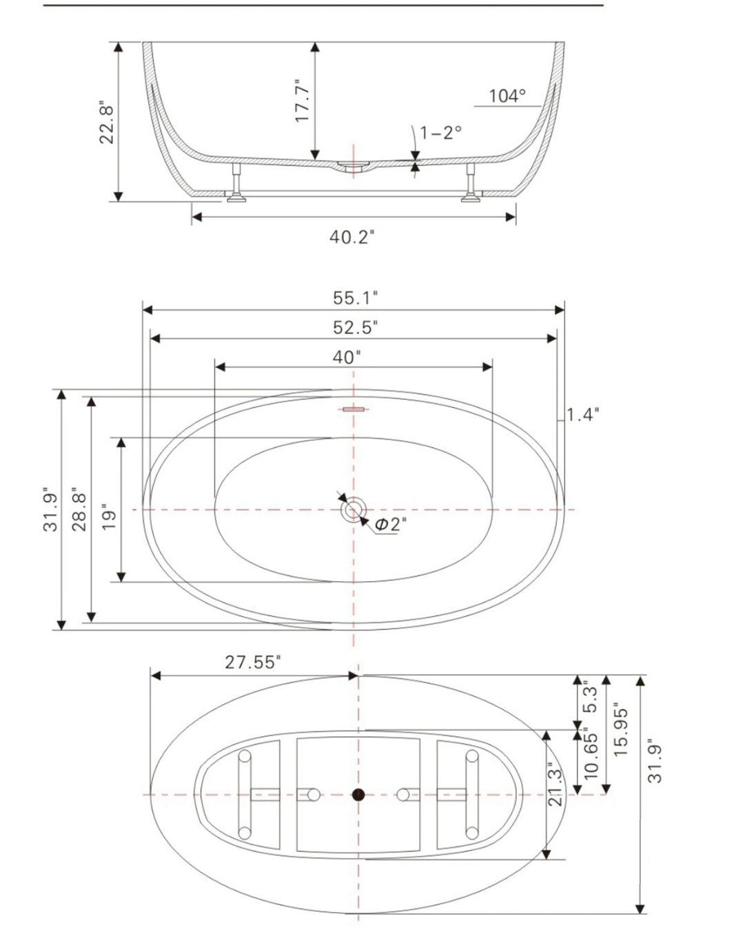 BAIN AUTOPORTANT - V6834 - SALLE DE BAIN VODA