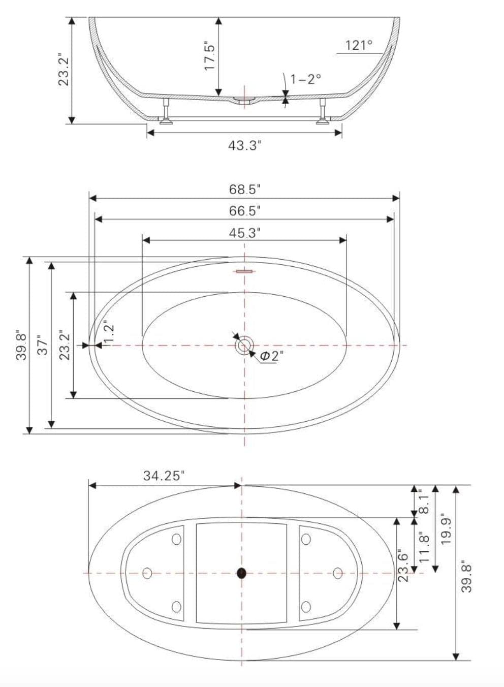 BAIN AUTOPORTANT - V6834-L - SALLE DE BAIN VODA