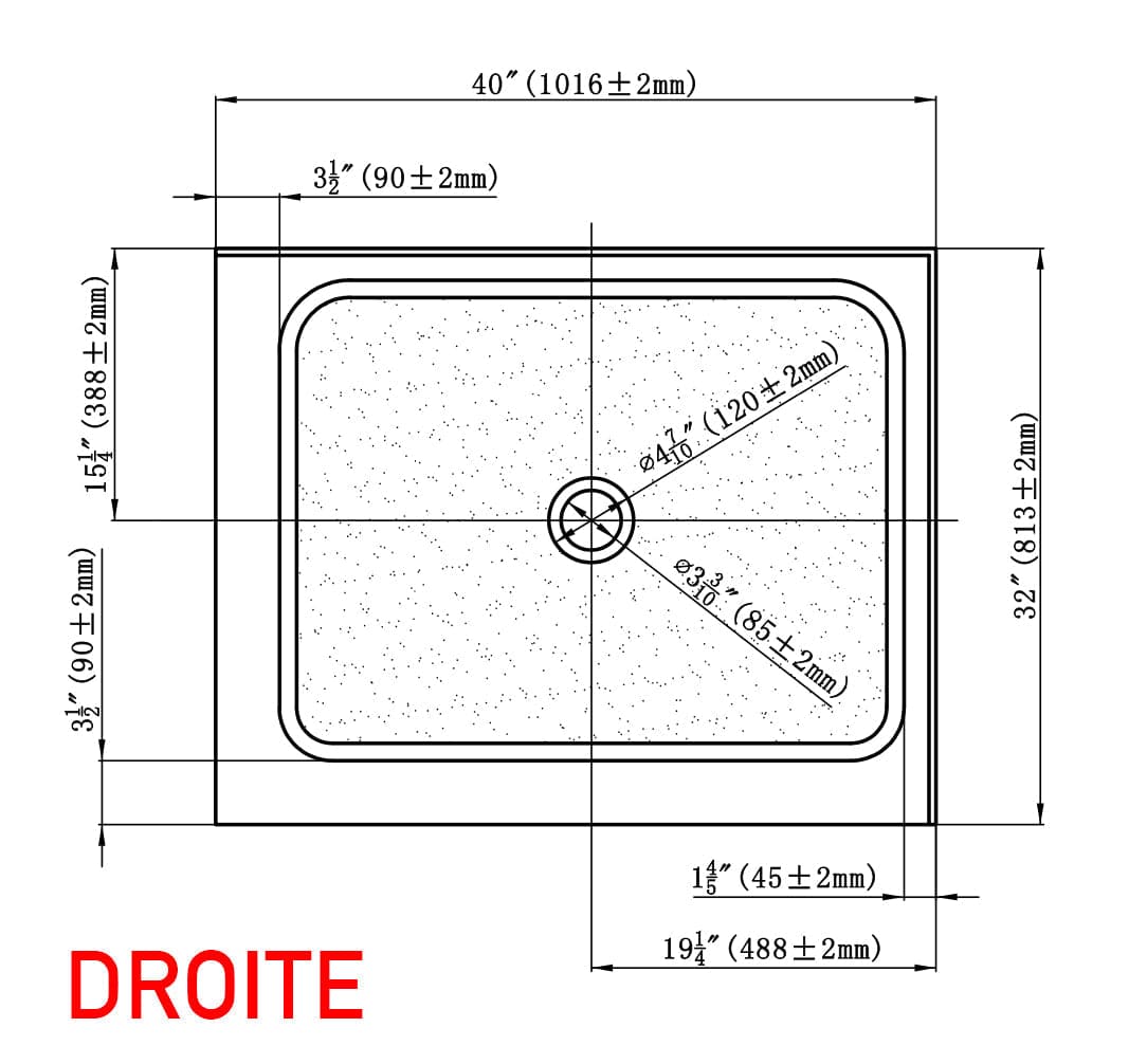 BASE DE DOUCHE - 32 x 40" - SALLE DE BAIN VODA