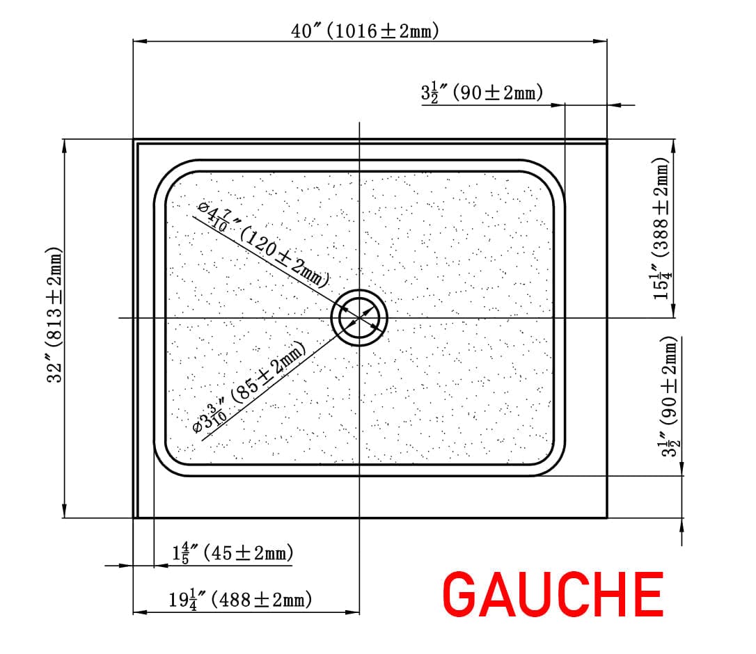 BASE DE DOUCHE - 32 x 40" - SALLE DE BAIN VODA