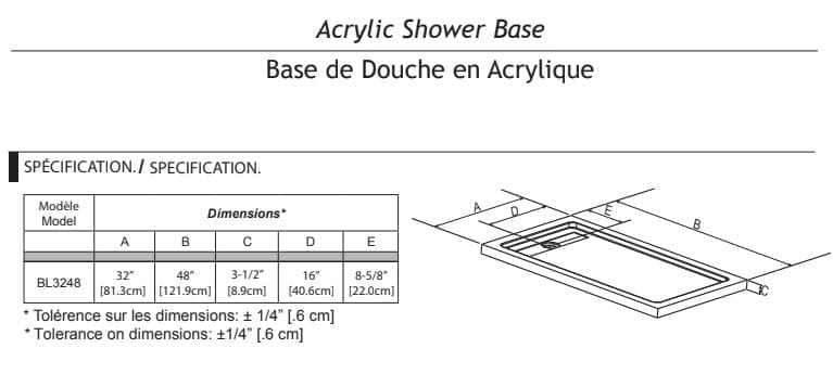 BASE DE DOUCHE BL32 - SALLE DE BAIN VODA