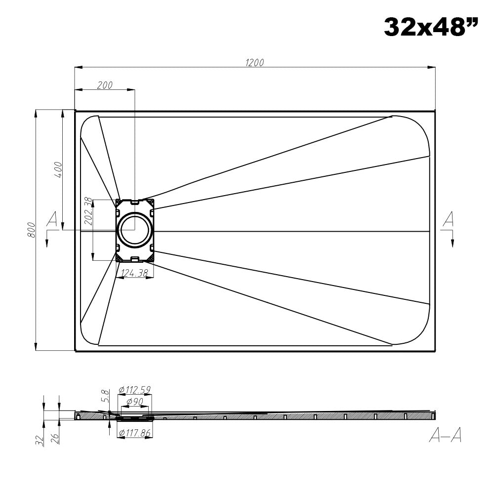 BASE DE DOUCHE - BRIZO NOIR - SALLE DE BAIN VODA