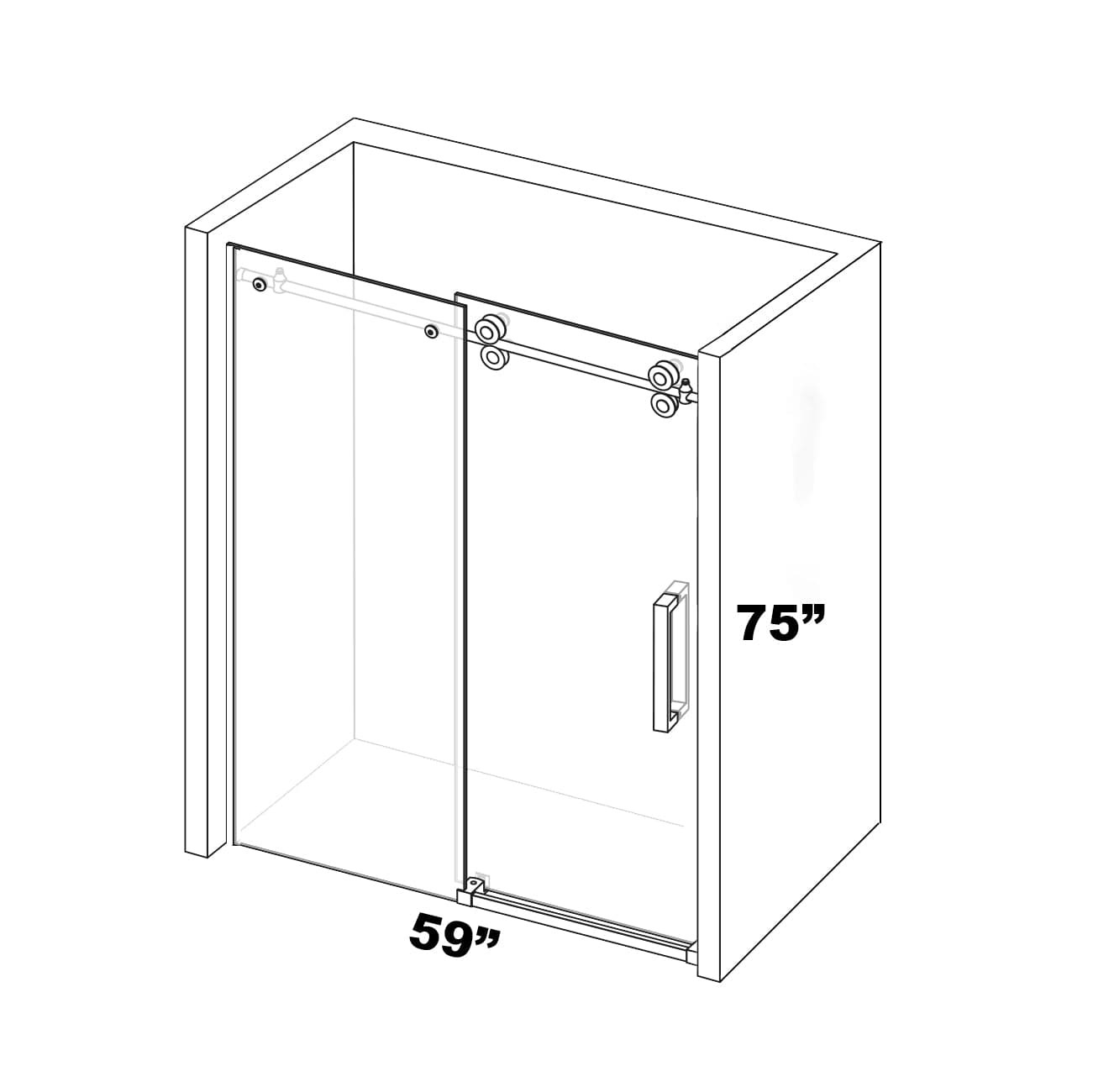 PORTE DE DOUCHE COULISSANTE - ZARO 8MM - SALLE DE BAIN VODA