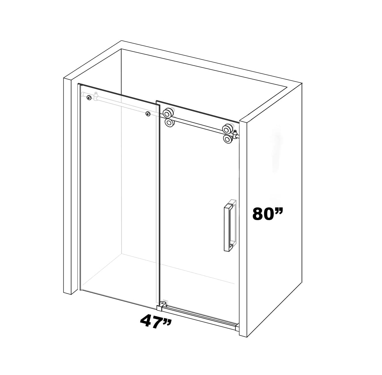 PORTE DE DOUCHE COULISSANTE ZARO II - 10MM - SALLE DE BAIN VODA