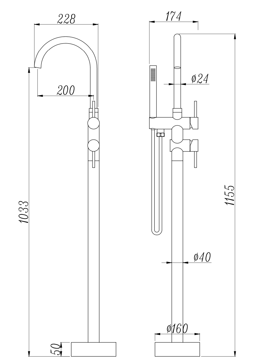 Robinet autoportant - S34 OR MAT - SALLE DE BAIN VODA