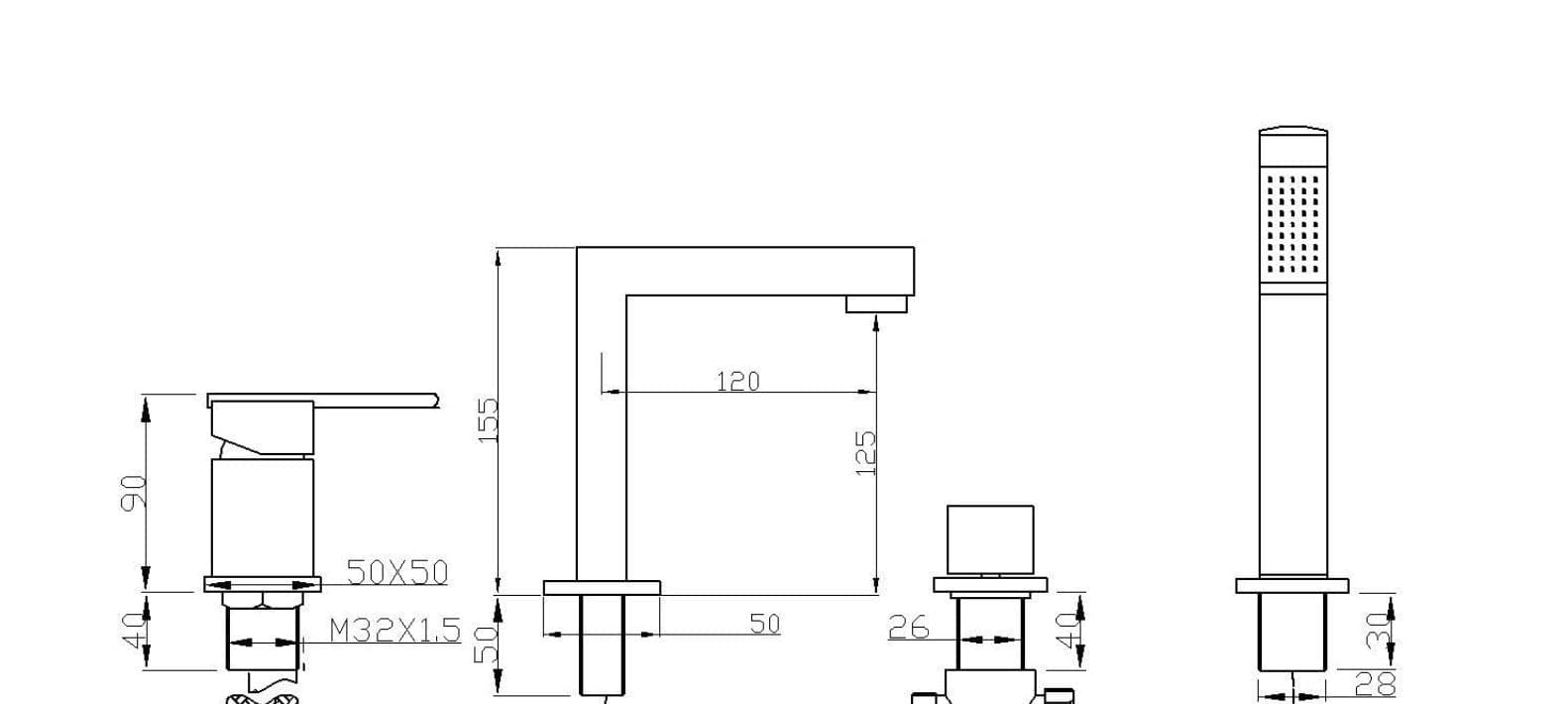 Robinet baignoire - 4122BL - SALLE DE BAIN VODA