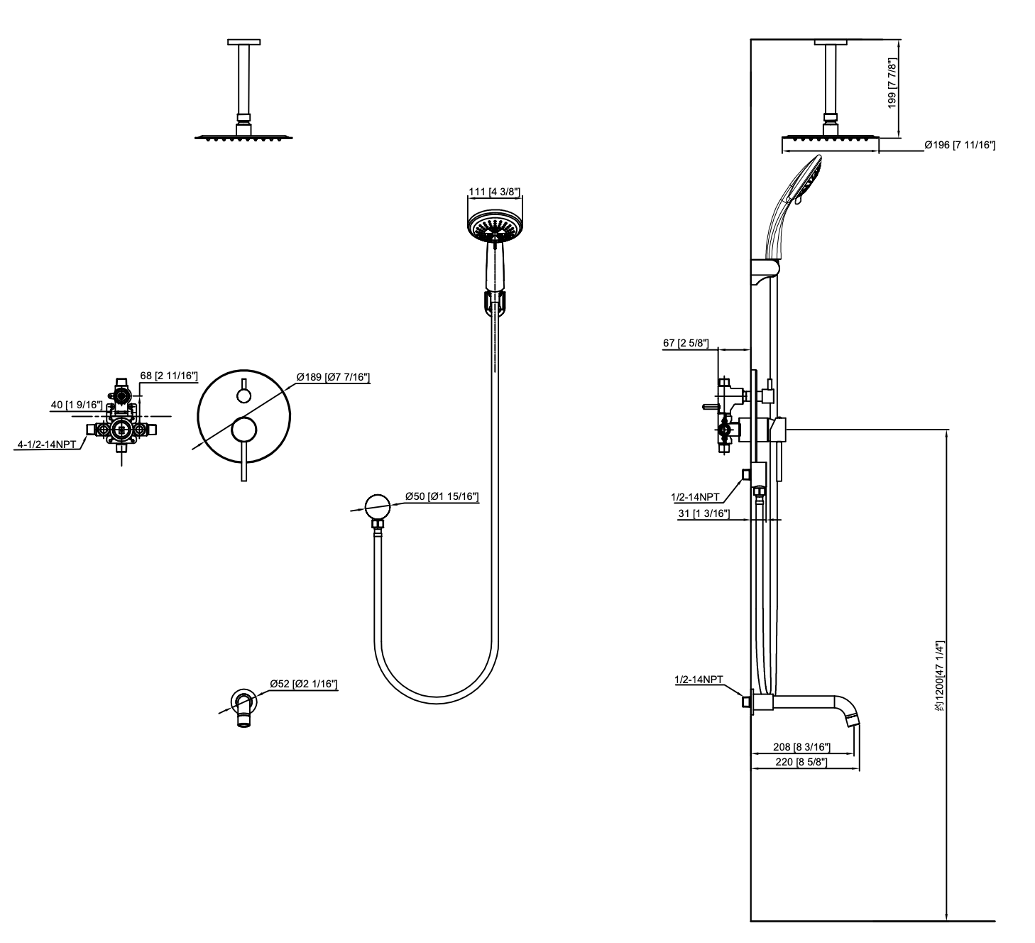 Robinet de douche - H15C CHROME - SALLE DE BAIN VODA