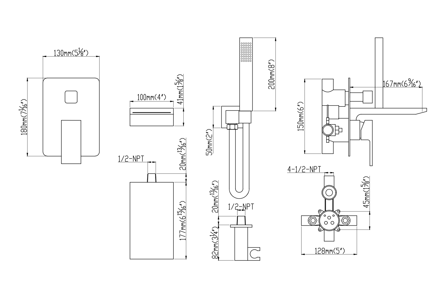 Robinet mural baignoire - 215B - SALLE DE BAIN VODA
