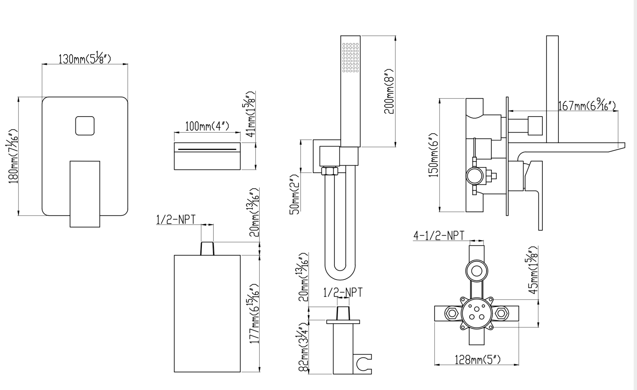 Robinet mural baignoire - 215CH - SALLE DE BAIN VODA