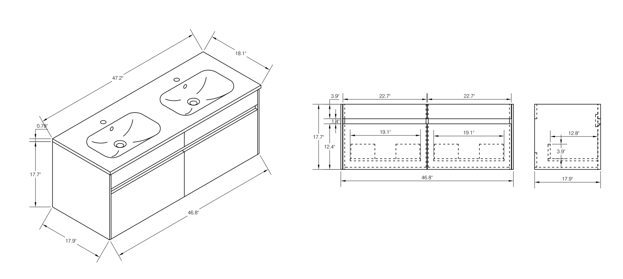 VANITÉ - MIDO 47 - SALLE DE BAIN VODA