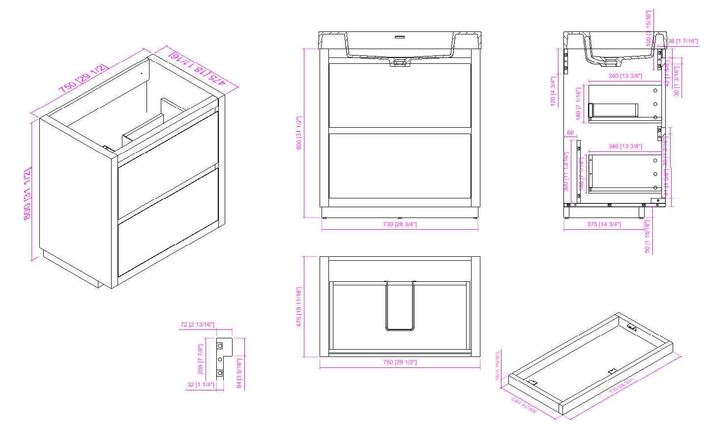 VANITÉ VA60WF - 30" - SALLE DE BAIN VODA