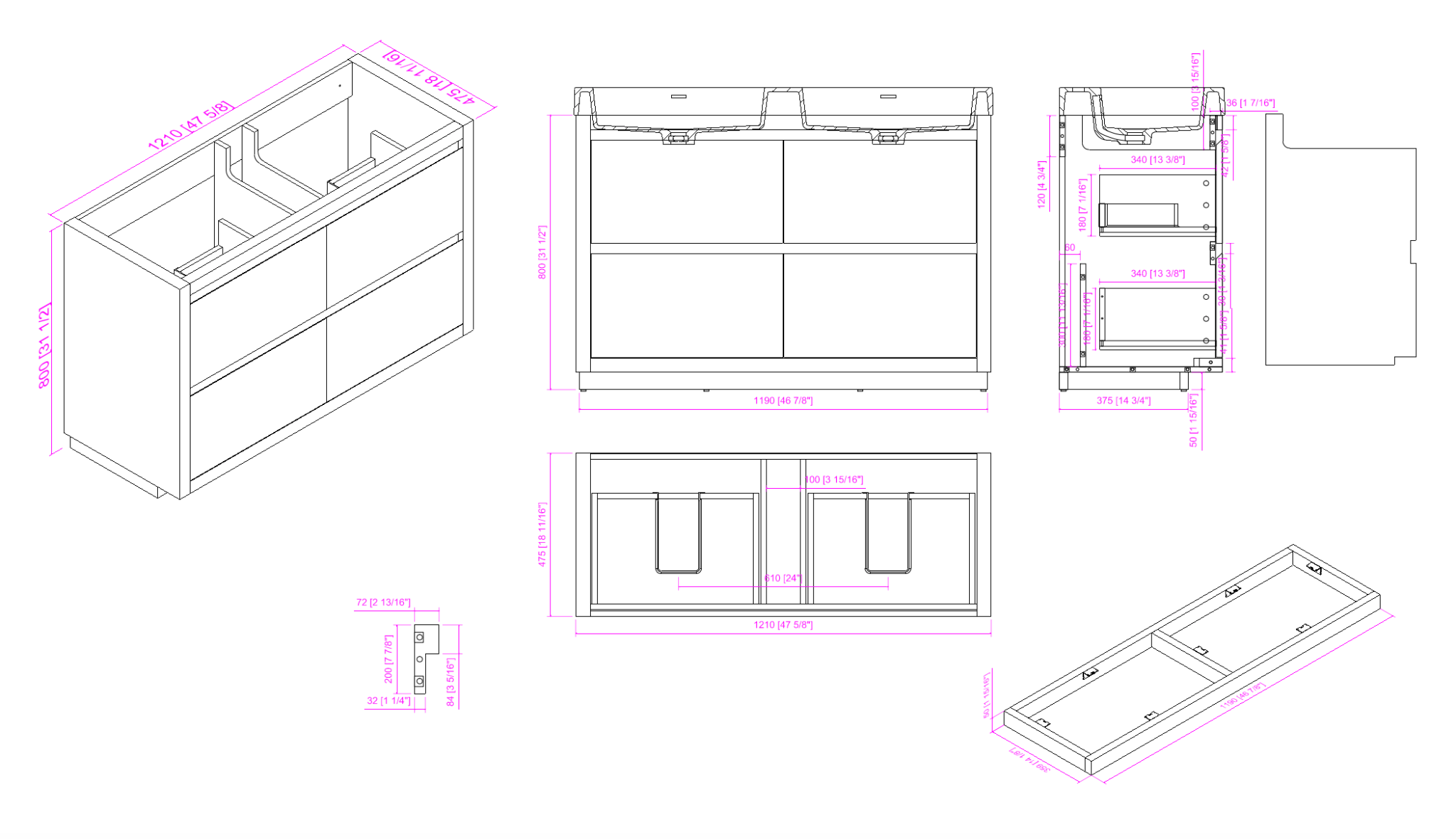 VANITÉ VA60WF - 48" SIMPLE - SALLE DE BAIN VODA