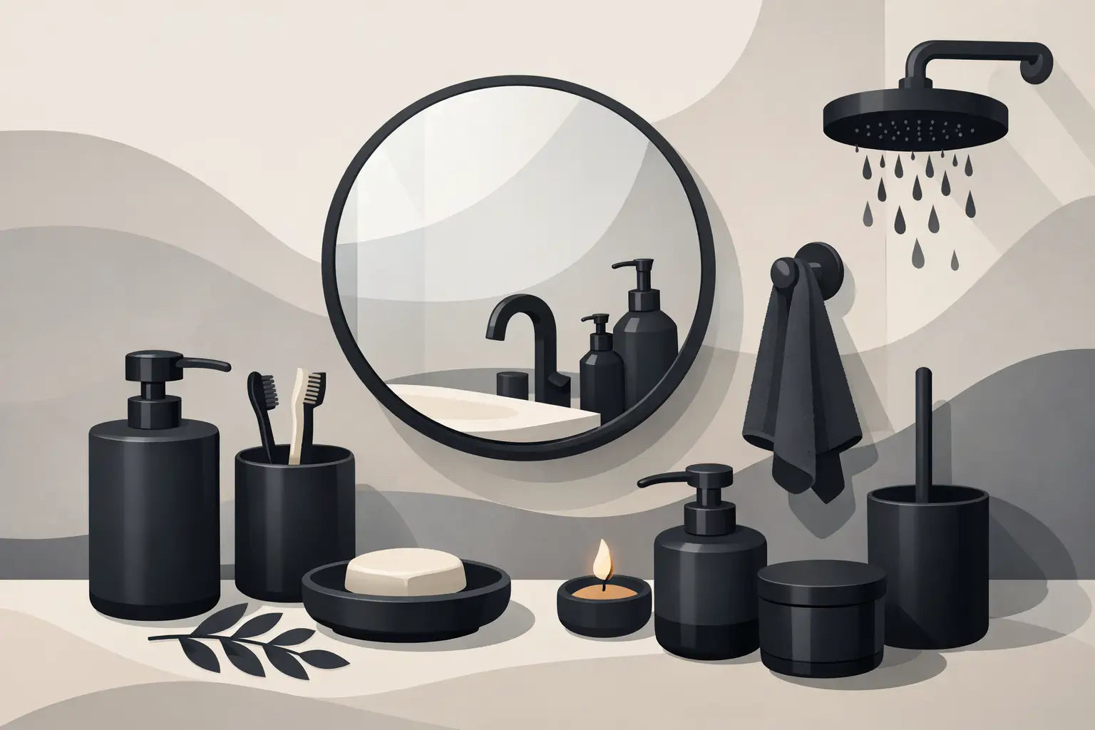 Accessoires salle de bain noir mat bien choisir