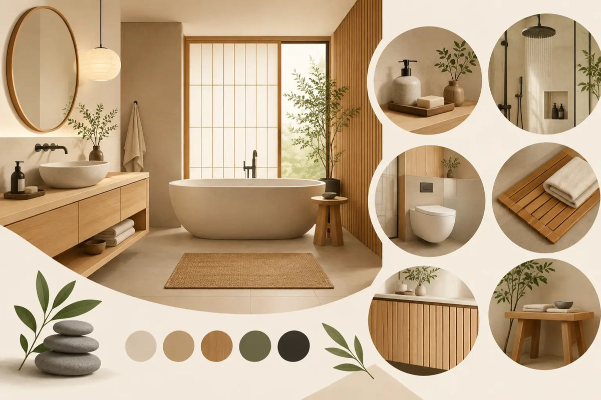 Style salle de bain japandi en 7 choix design