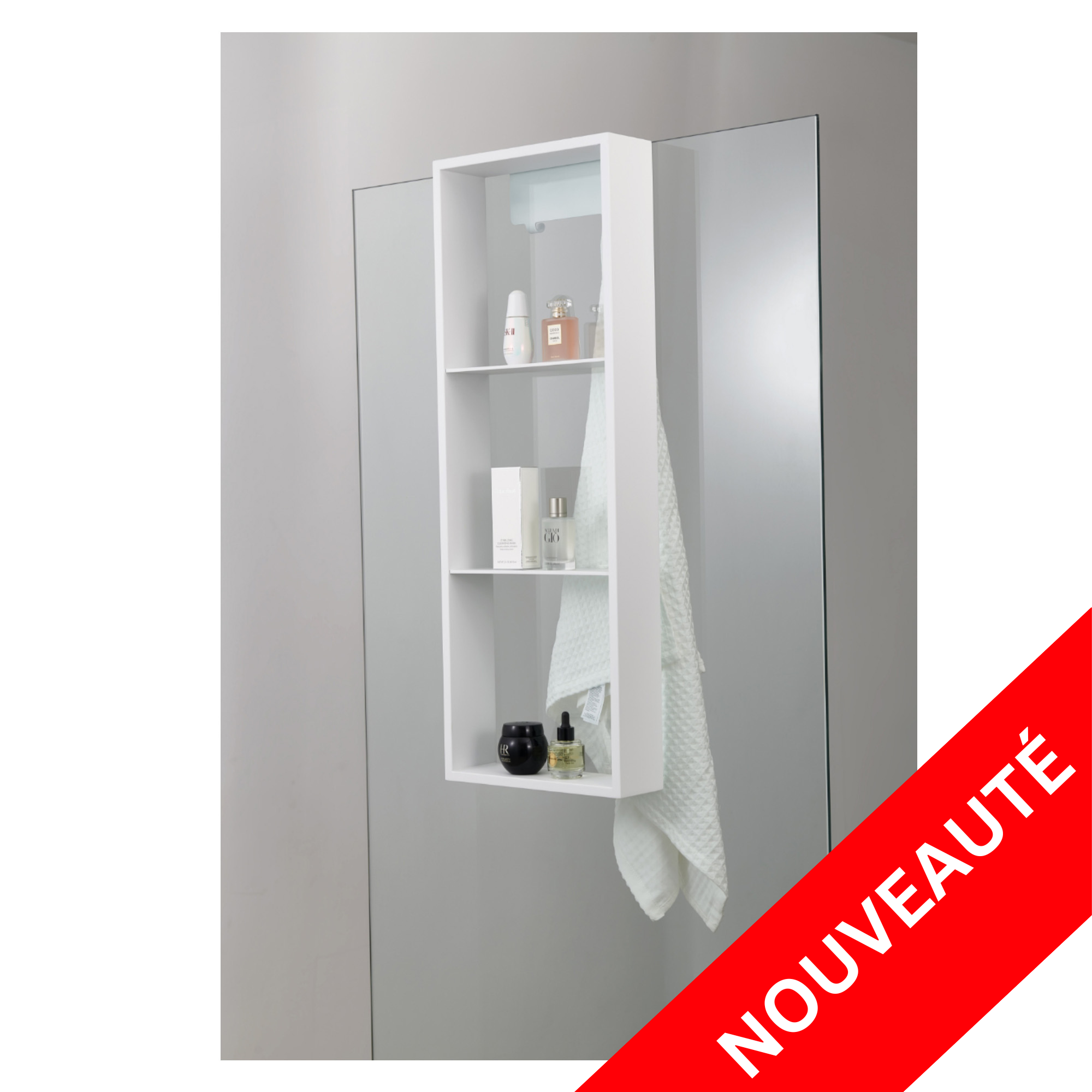 FREESTANDING SHOWER NICHE - 12 X 36" WHITE