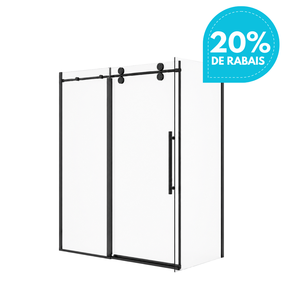 DOUCHE COULISSANTE ZARO - NOIR 8MM