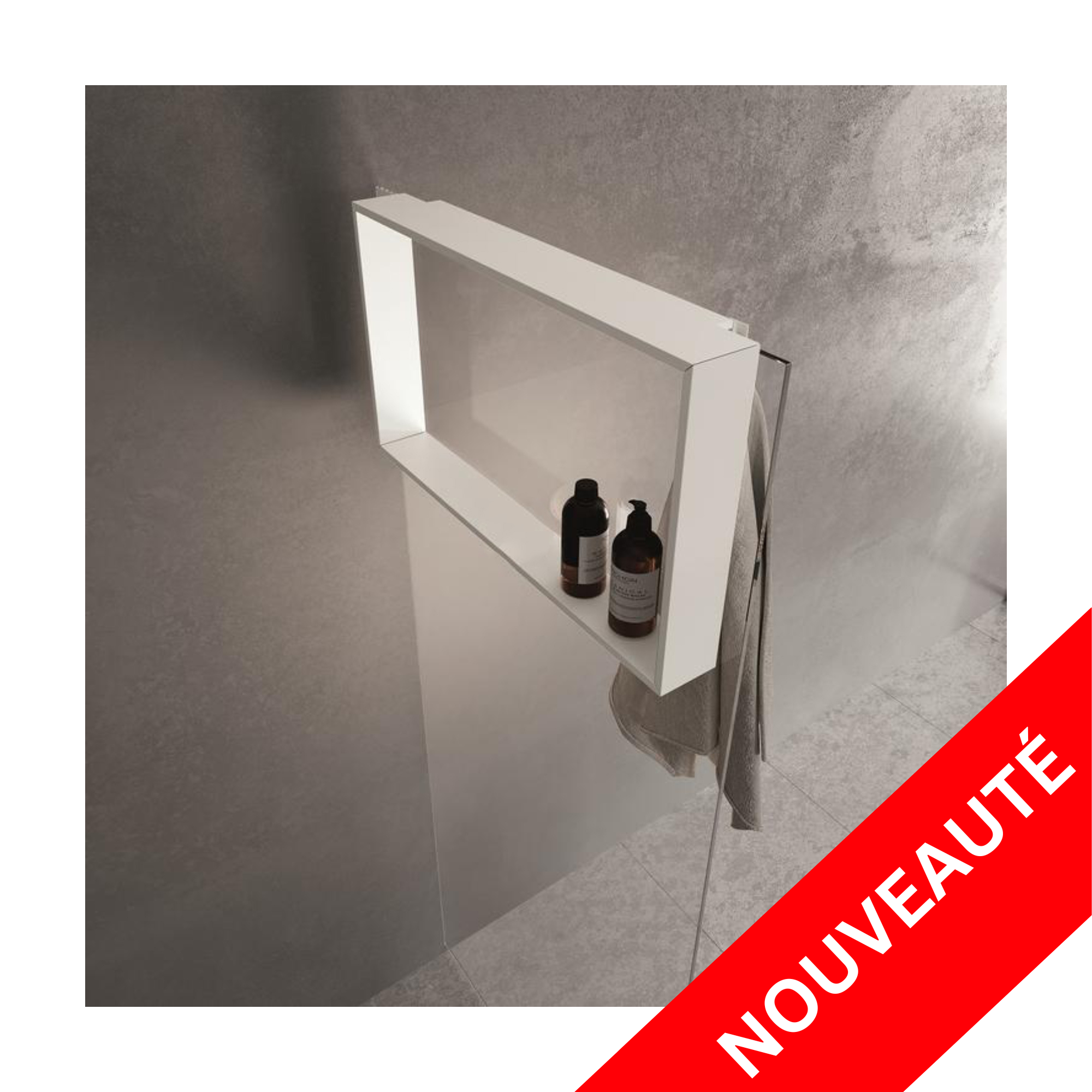 FREESTANDING SHOWER NICHE - 12 X 24" WHITE