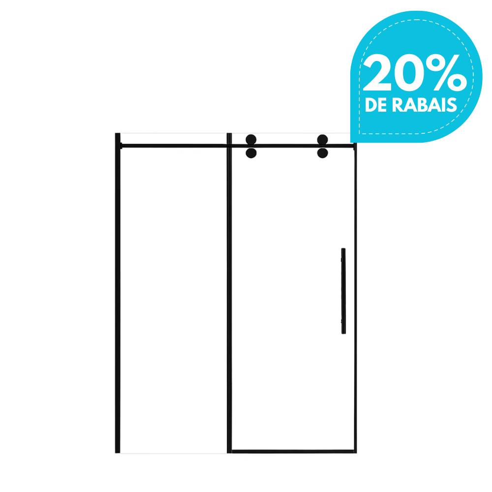 PORTE DE DOUCHE COULISSANTE - ZARO NOIR 8MM