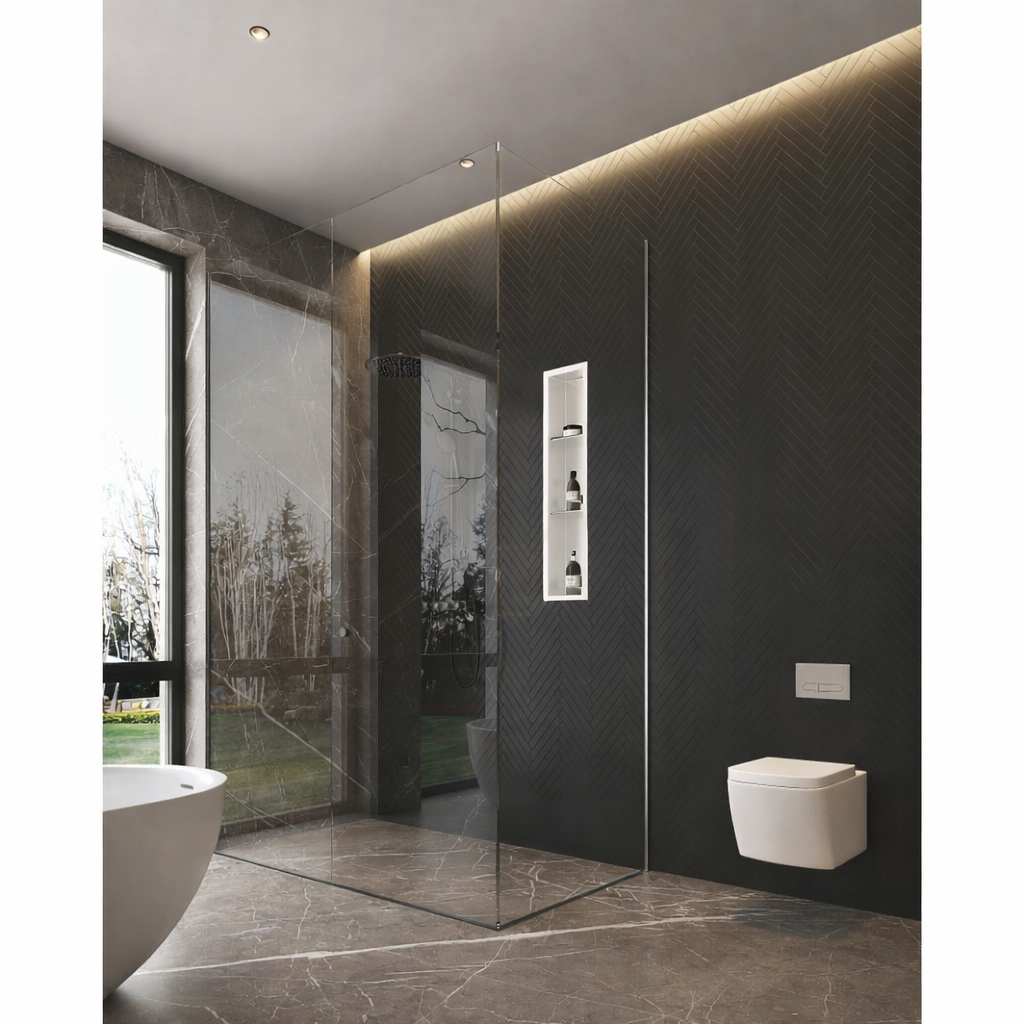 NICHE DE DOUCHE - 8 X 36" BLANC (AVEC TABLETTES)