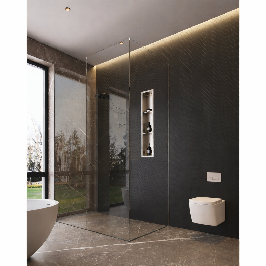 NICHE DE DOUCHE - 8 X 36" BROSSÉ (AVEC TABLETTES)