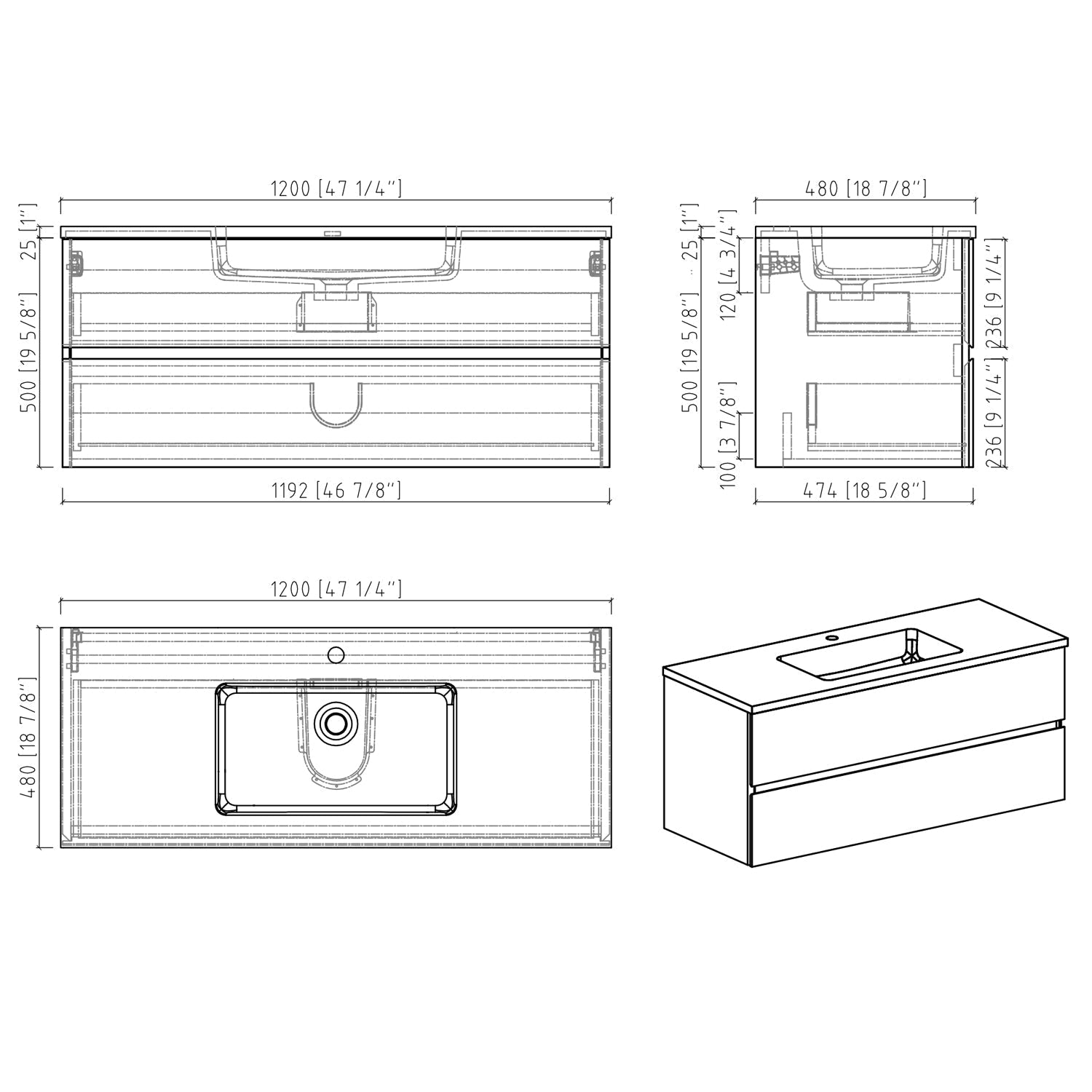 BORA VANITY - 48" (PROMO)