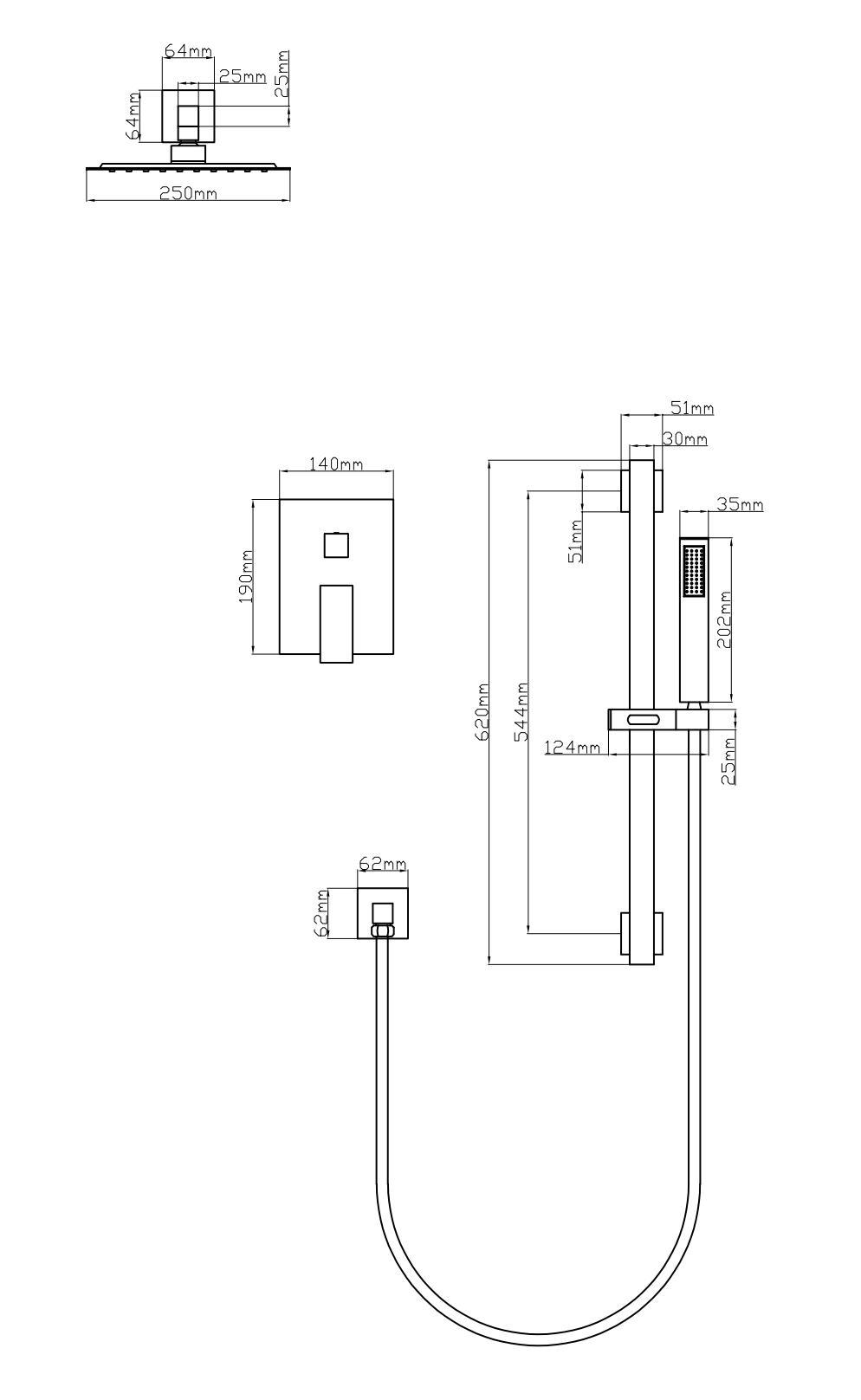 ROBINET DE DOUCHE - D33BL (PROMO)