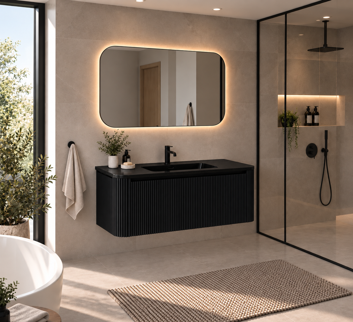 VANITÉ GERIAN - 48" COMPTOIR NOIR