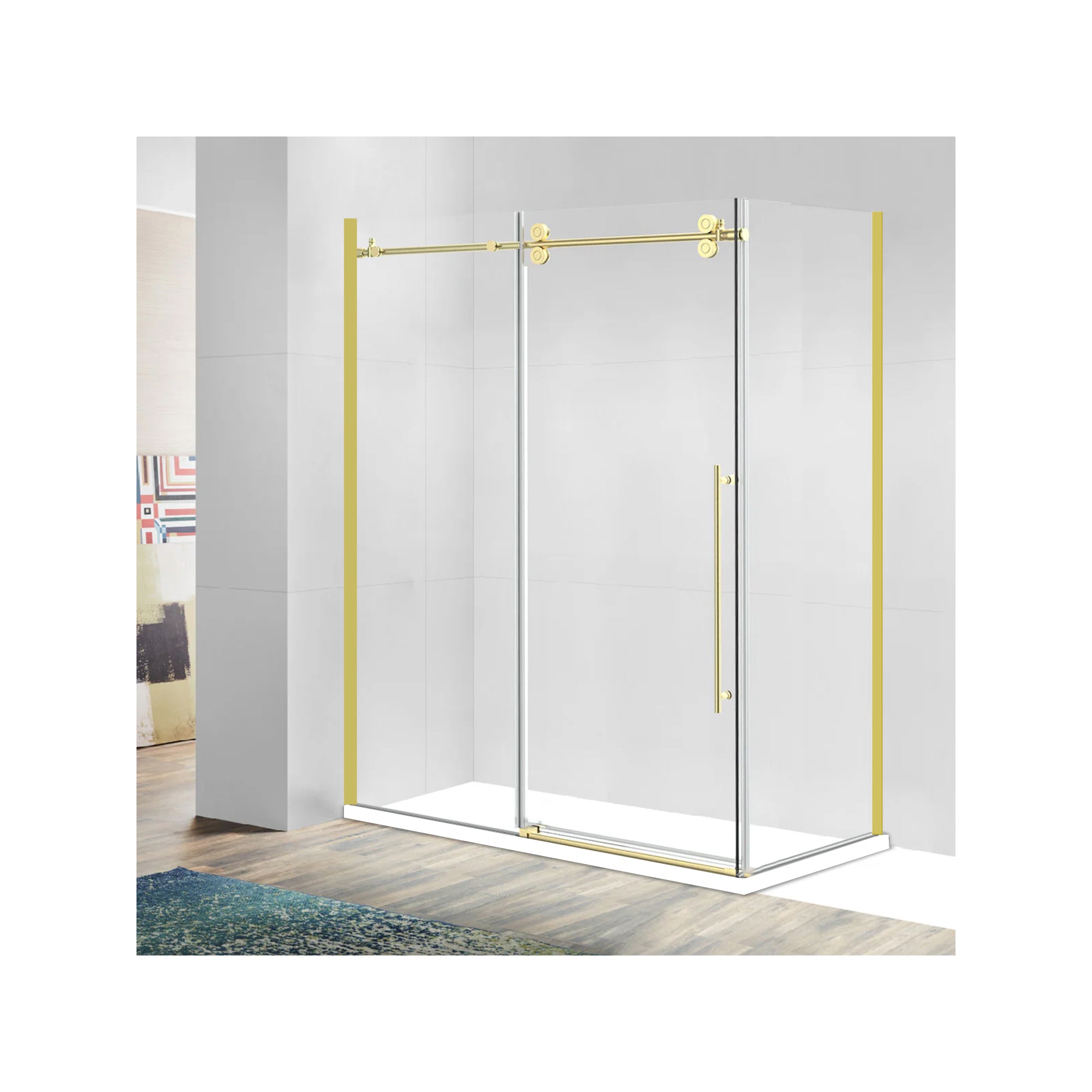 SLIDING SHOWER - ZARO BRUSHED GOLD 8MM