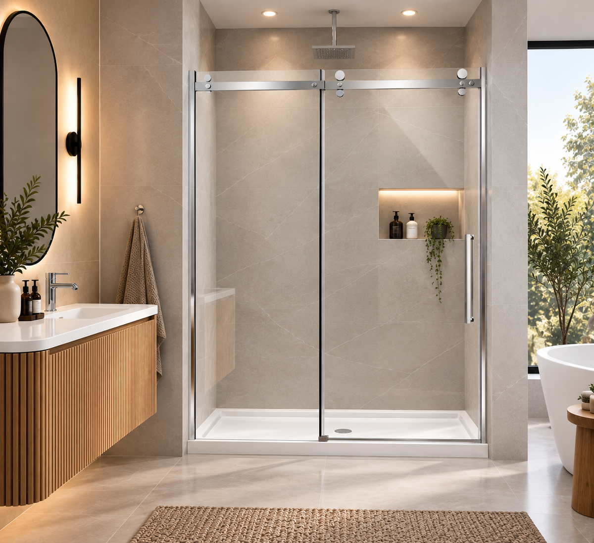 SLIDING SHOWER DOOR - MIKKO 10MM CHROME