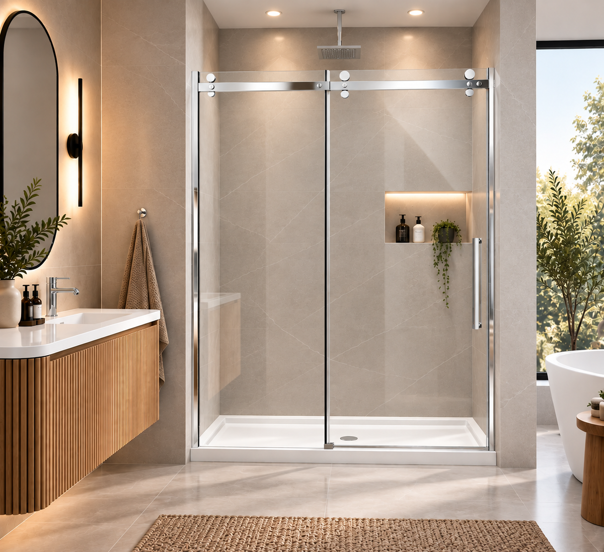 SLIDING SHOWER DOOR - MIKKO 10MM CHROME