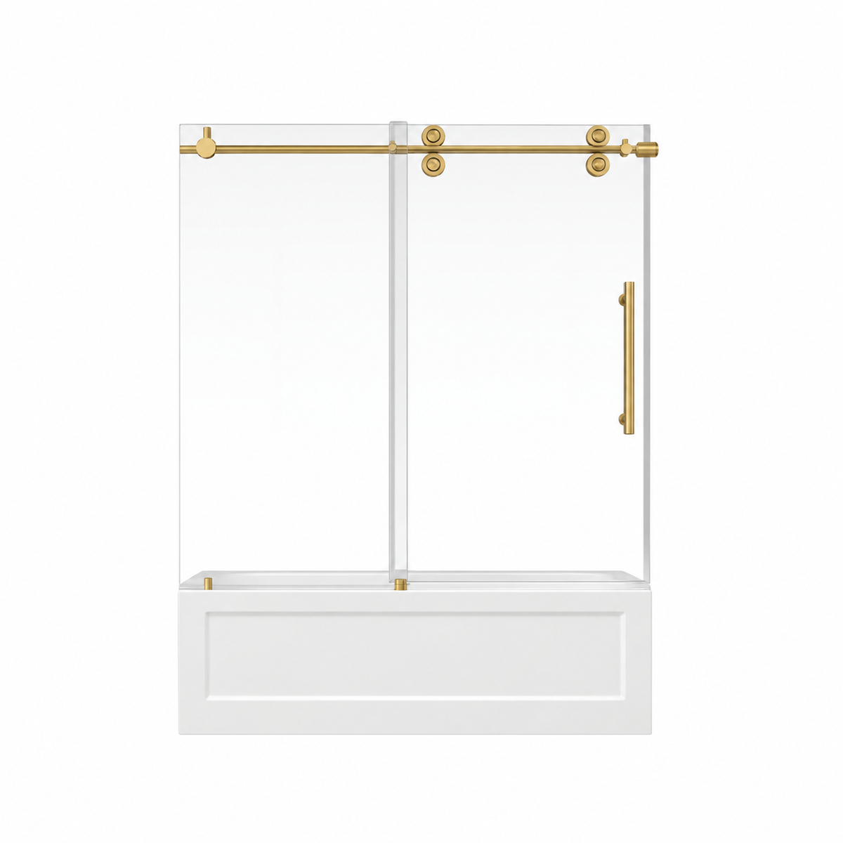 PORTE DE BAIN DOUCHE COULISSANTE - ZARO OR BROSSÉ 10MM