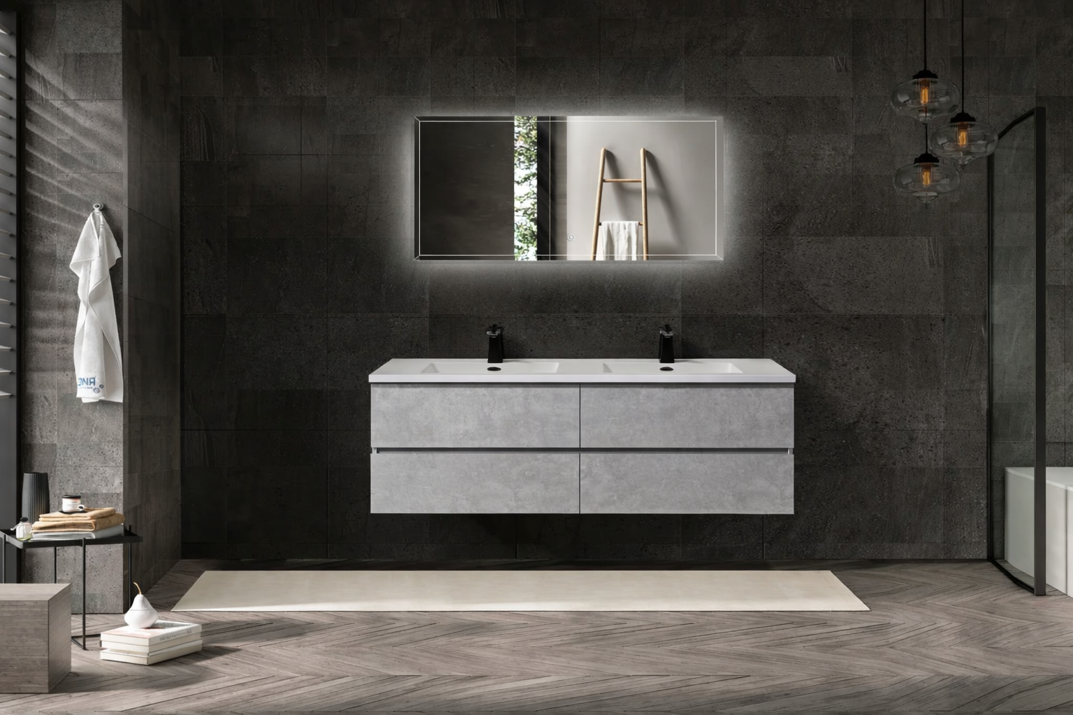 VANITY NOVA - 60" DOUBLE WHITE