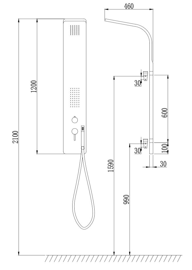 COLONNE DE DOUCHE AL114 BLANC