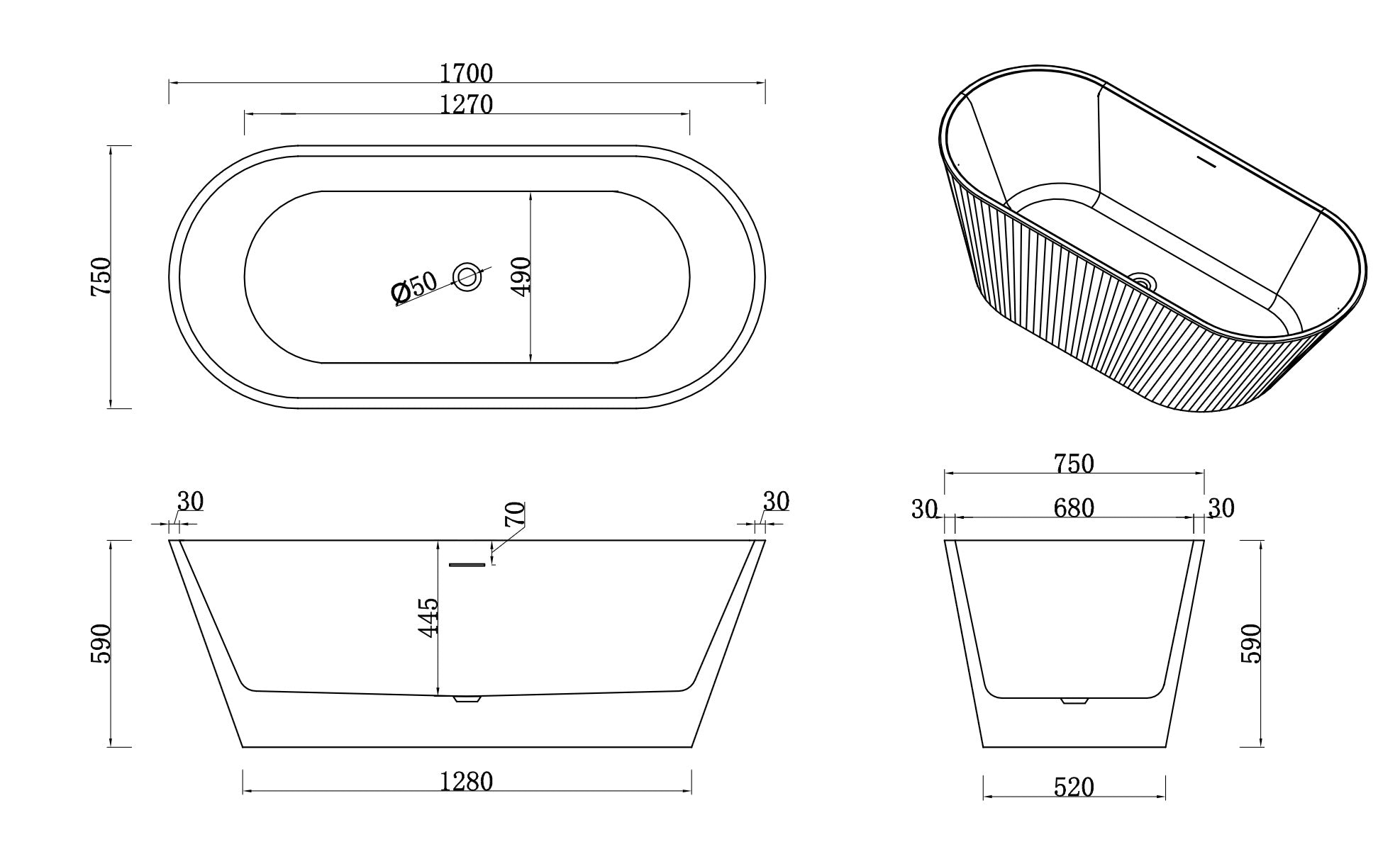 FREESTANDING BATHTUB - ROLLY