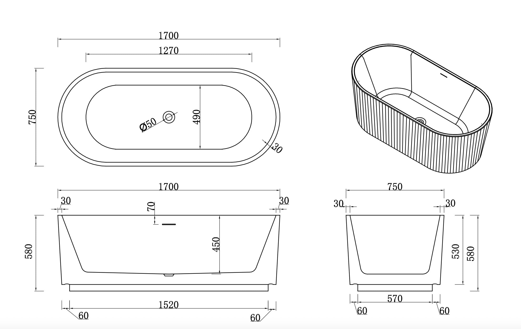 FREESTANDING BATHTUB - FIJI