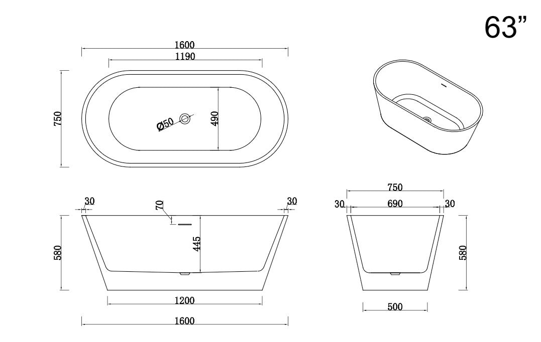 Acrylic Freestanding Shower Bath | Voda Bathroom