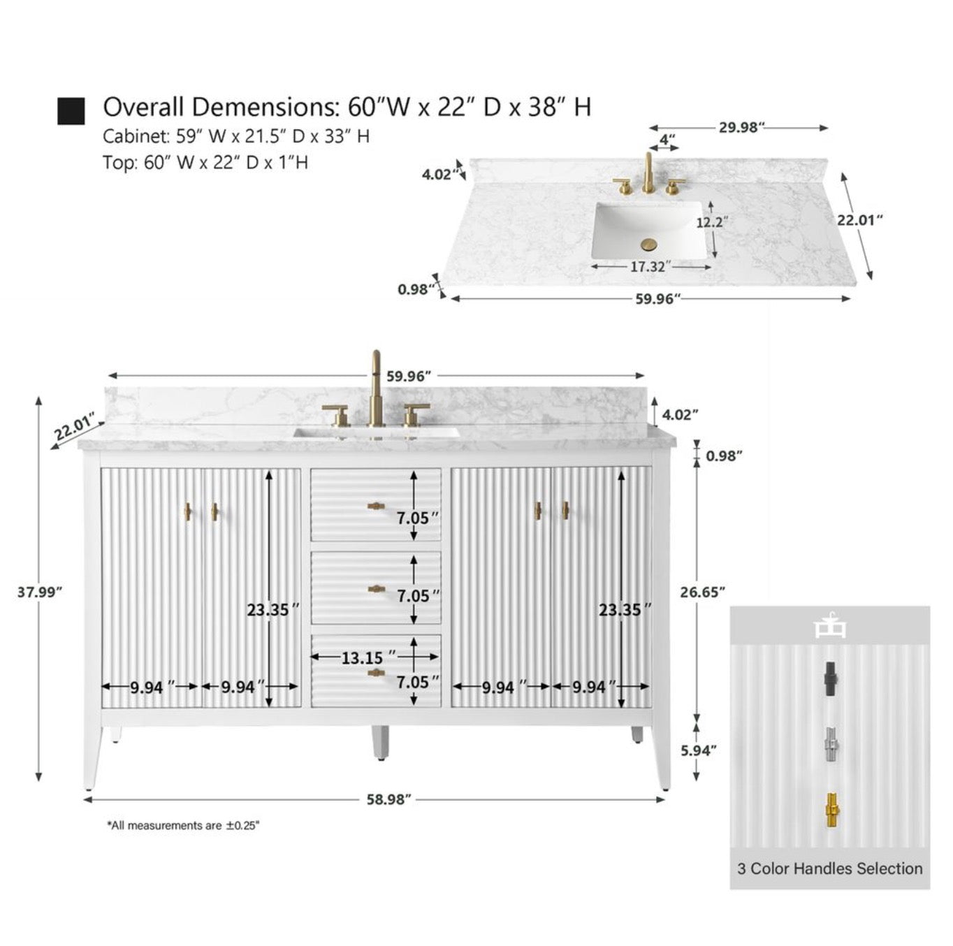 VANITÉ VA91 - 60" SIMPLE