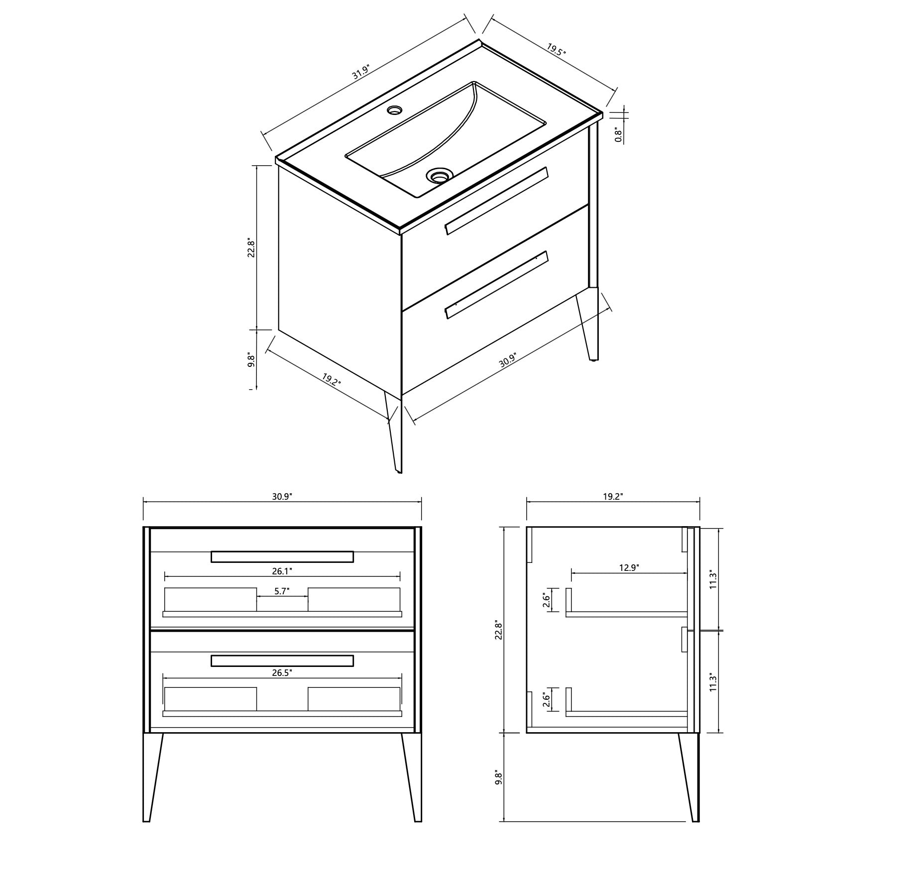 VANITY TETRA - 31.5"