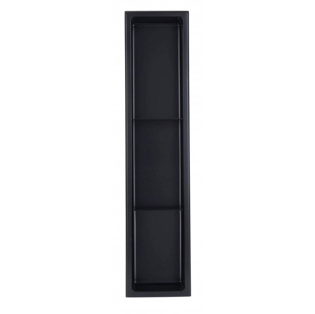 SHOWER NICHE - 8 X 36" BLACK (WITH SHELVES)