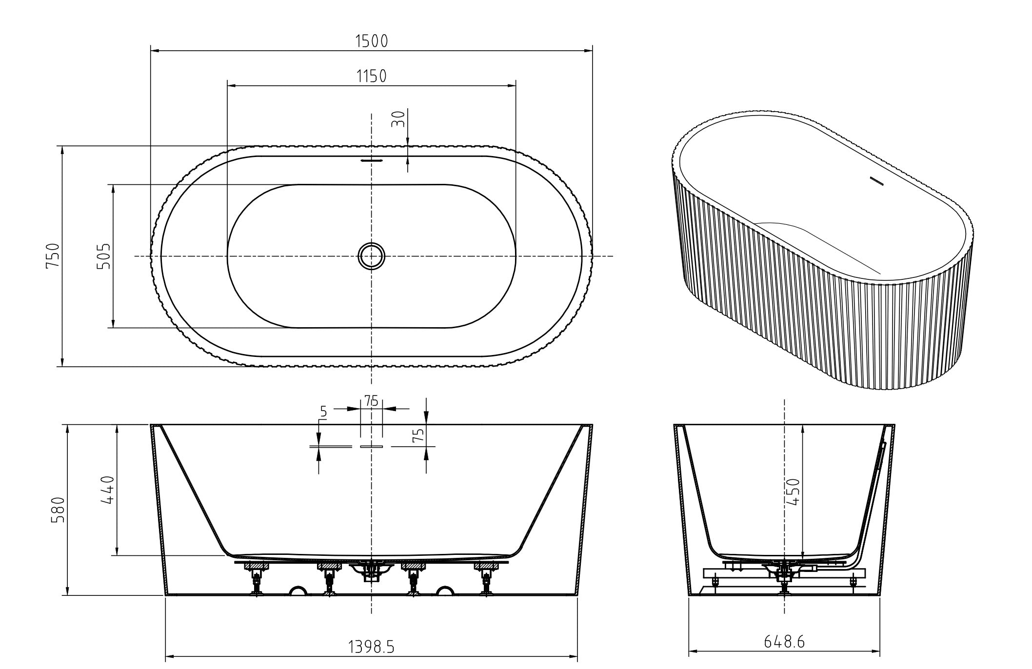 FREESTANDING BATHTUB - VELINO